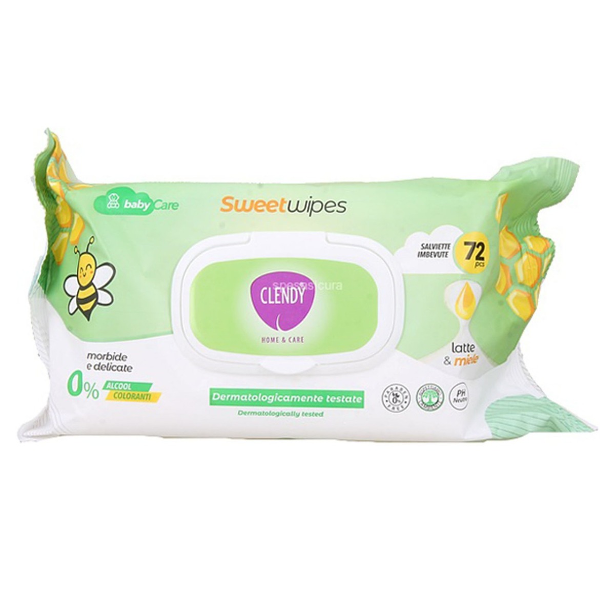 Clendy salviette imbevute latte &amp; miele sweet wipes 72 pezzi — confronto prezzi