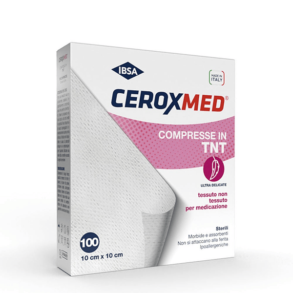 Garza compressa in tessuto non tessuto ceroxmed 10x10 cm 100 pezzi