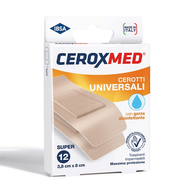 Ceroxmed Cerotti Universali super 3,8cm x 8cm, 12 cerotti