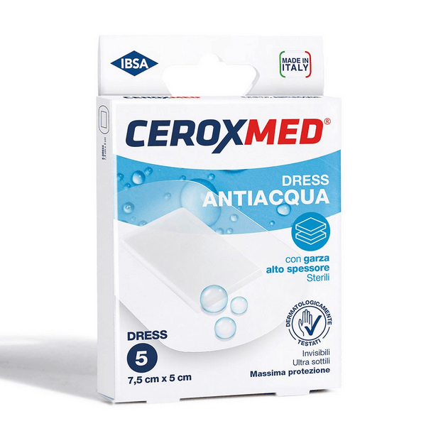Ceroxmed Waterproof Cerotti Resistenti all'Acqua 7,2x5 cm 5 Pezzi