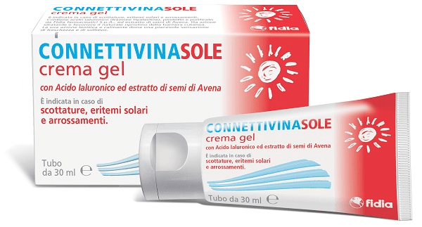 Connettivina Sole Crema Gel 30 ml per Scottature, Eritemi Solari e Arrossamenti