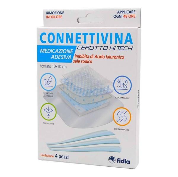 Connettivina Cerotto Hi Tech Medicazione Adesiva 10x10 cm 4 Pezzi