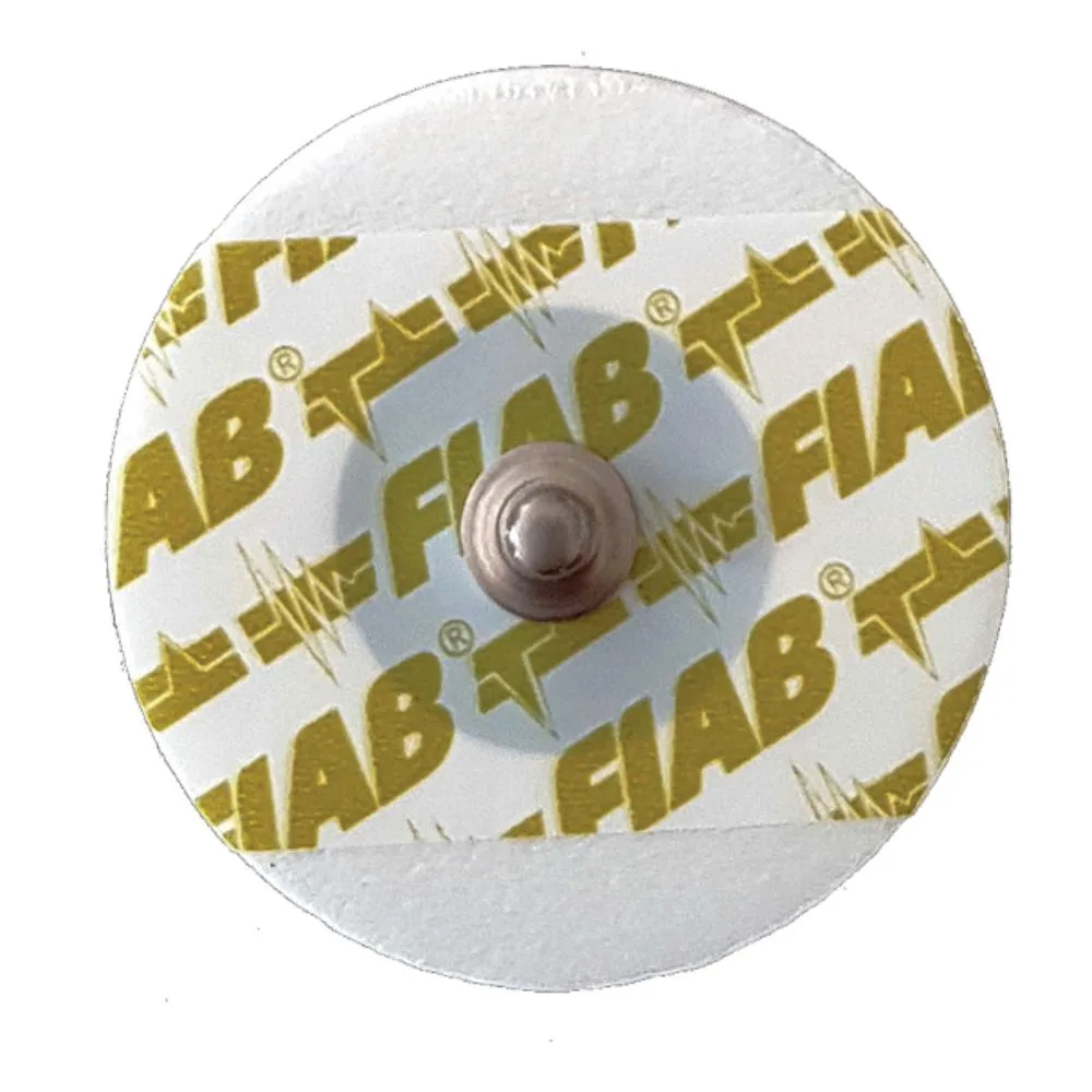 Elettrodo pe foam monouso rotondo diametro 40mm pediatrico in gel solido con sensore ag/agcl con clip in acciaio inox fiab 50 pezzi