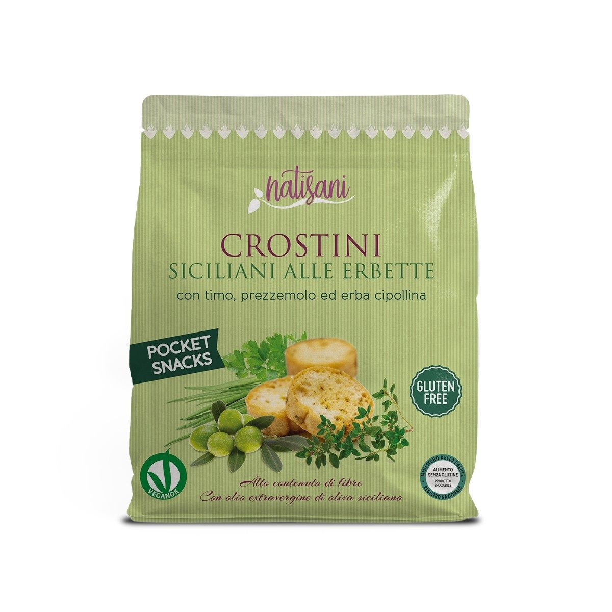 Crostini alle erbe aromatiche senza glutine - Natisani 50 g