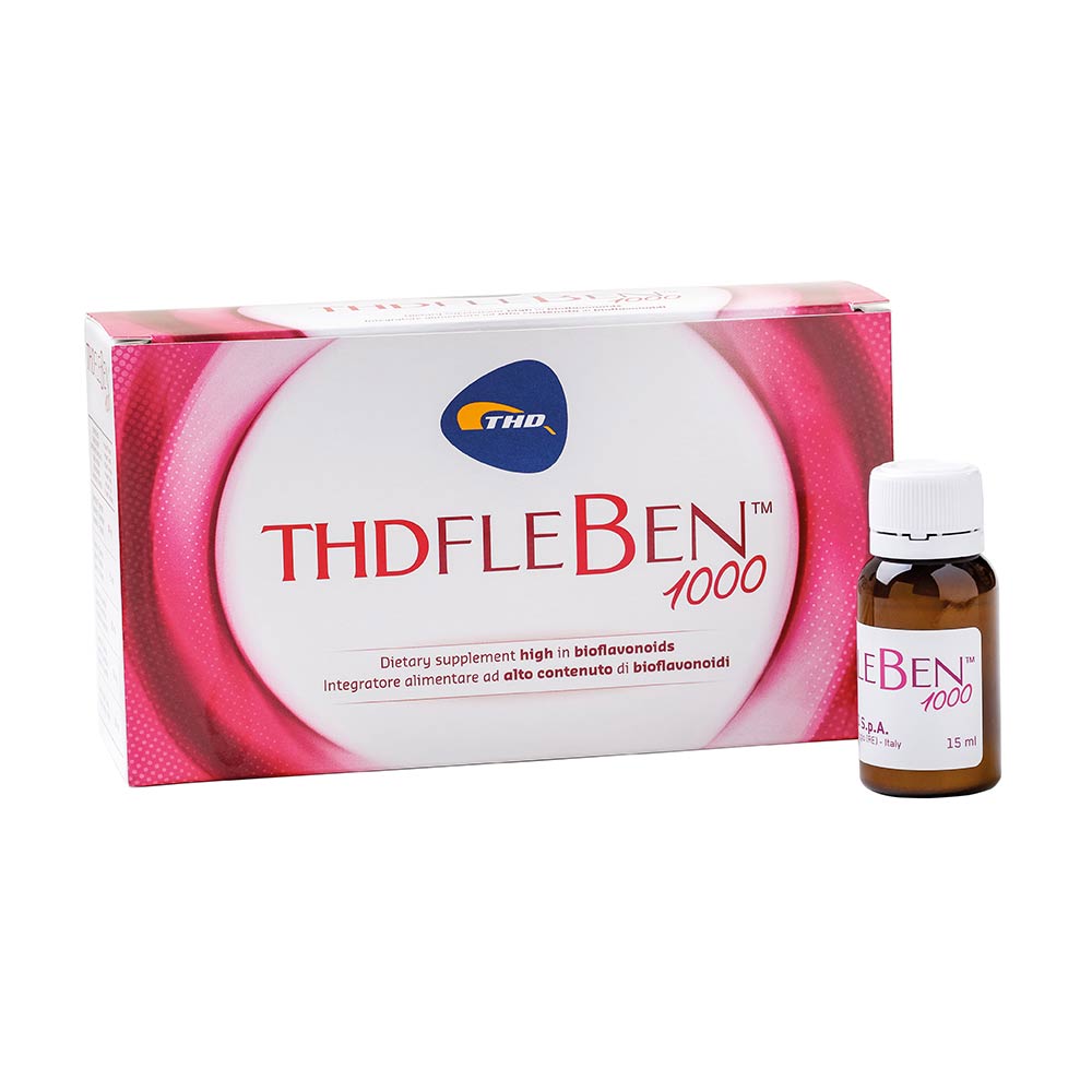 THD Fleben 1000 Integratore di Bioflavonoidi per il Microcircolo, 10 Flaconcini