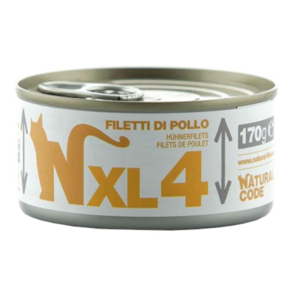 Natural Code Gatto Lattina Xl (04) Adulto Filetti Di Pollo 170 Gr