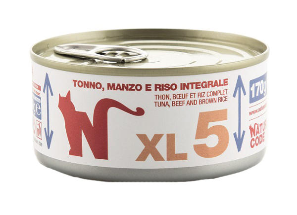 NATURAL CODE GATTO XL5 TONNO MANZO RISO INTEGRALE 170GR (lattina) — confronto prezzi