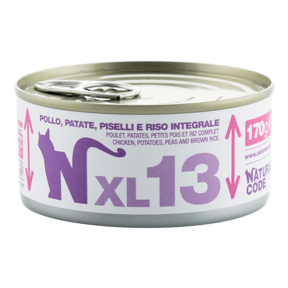 NATURAL CODE GATTO XL13 POLLO PATATE PISELLI RISO INTEGRALE 170GR (lattina) — confronto prezzi