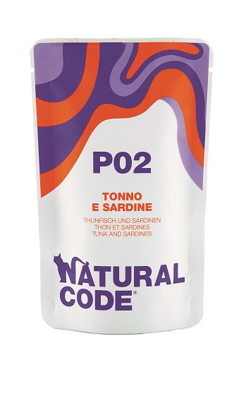 NATURAL CODE GATTO P02 TONNO SARDINE 70GR (bustina)