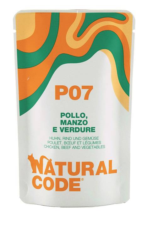 Natural Code Gatto Busta (P07) Adulto Pollo, Manzo & Verdure 70 Gr — confronto prezzi