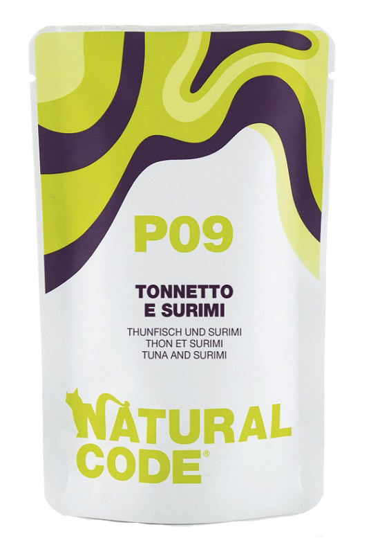 Natural Code Gatto Busta (P09) Adulto Palamita &amp; Surimi 70 Gr