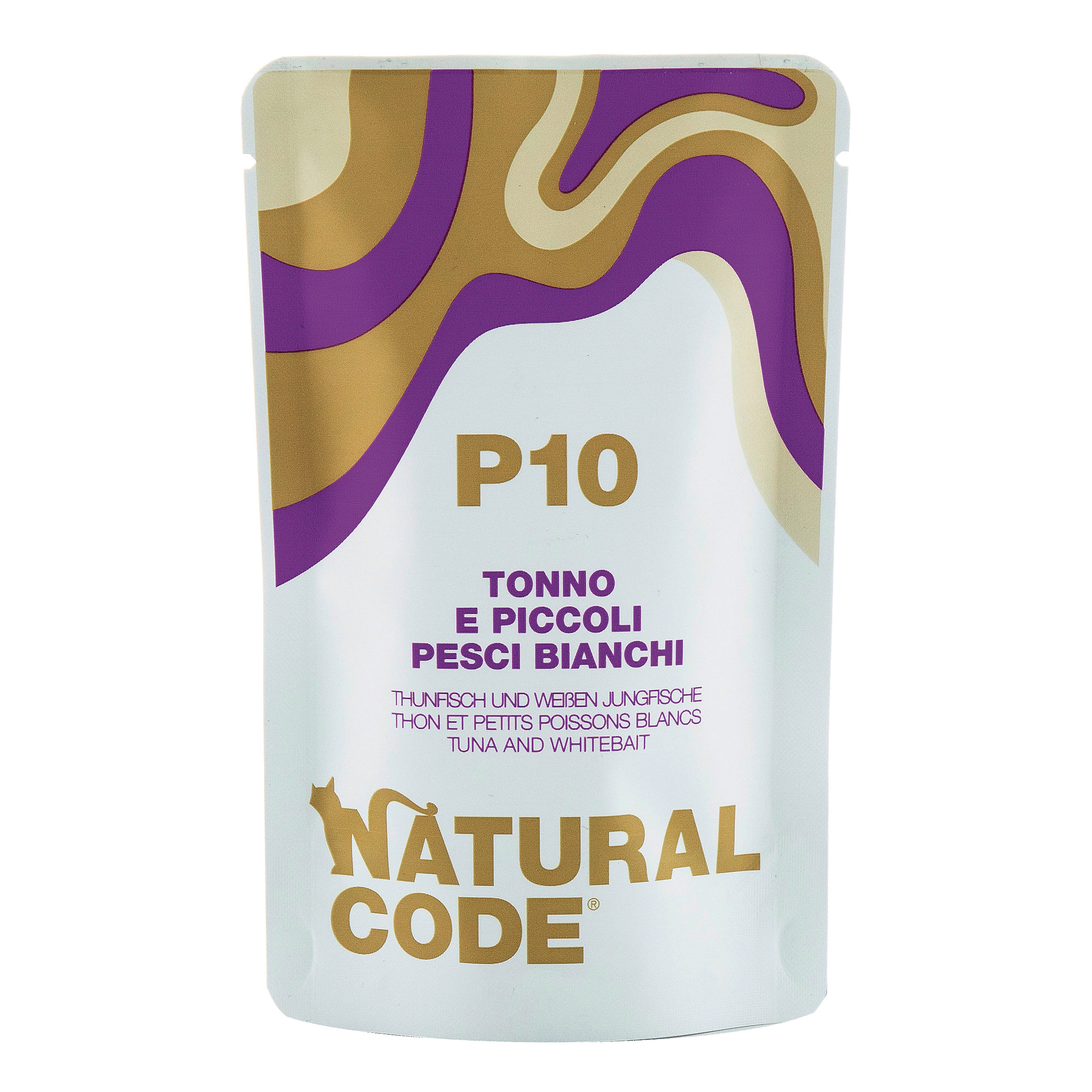 Natural Code Gatto Busta (P10) Adulto Tonno &amp; Piccoli Pesci Bianchi 70 Gr