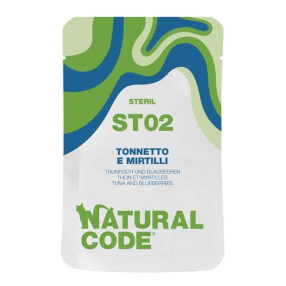 Natural Code Gatto Busta (St02) Adulto Sterilizzato Tonnetto &amp; Mirtilli 70 Gr — confronto prezzi