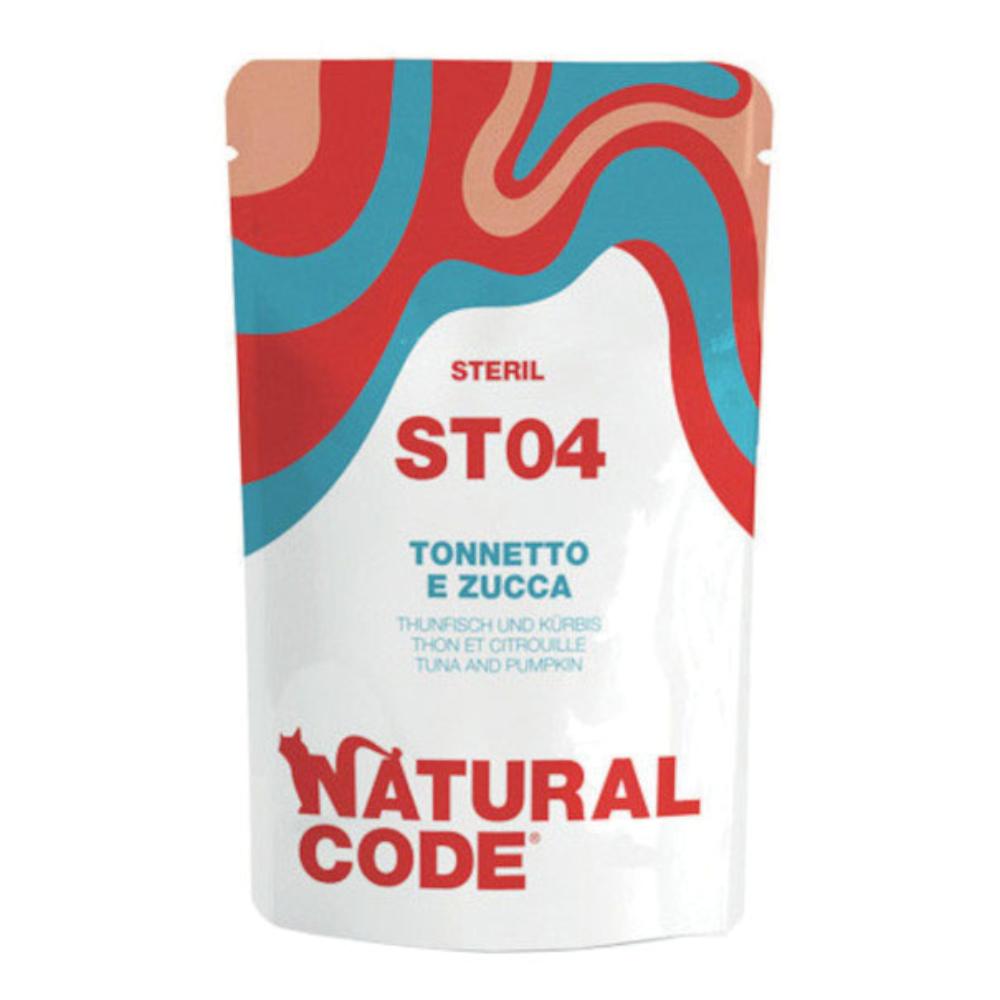 Natural Code Gatto Busta (St04) Adulto Sterilizzato Tonnetto &amp; Zucca 70 Gr