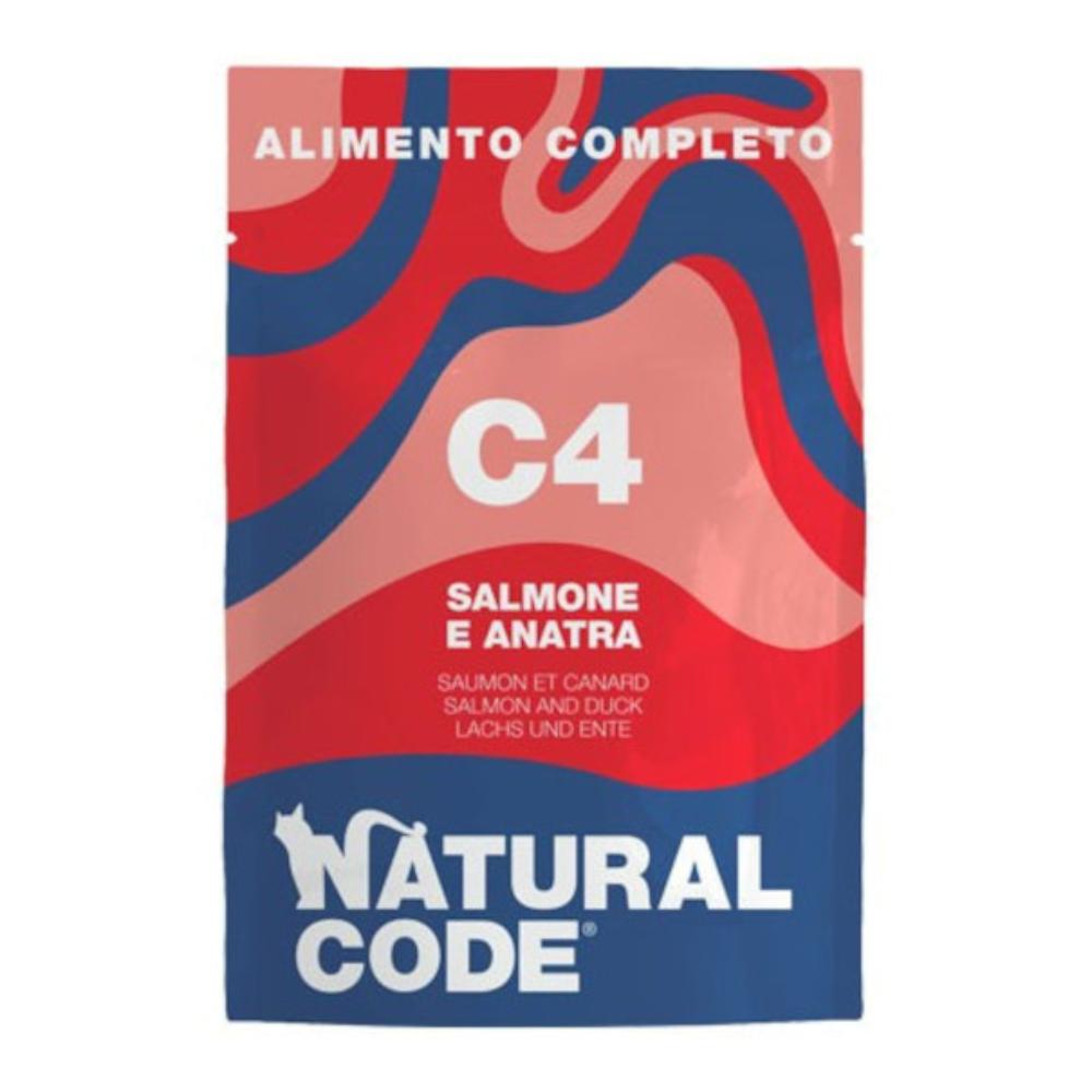 NATURAL CODE GATTO C4 SALMONE ANATRA 70GR (bustina)