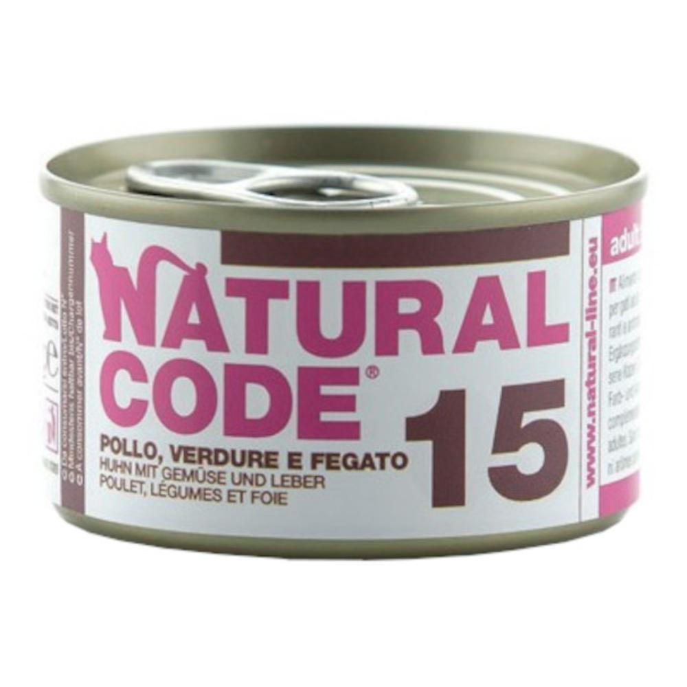 NATURAL CODE GATTO 15 POLLO VERDURE FEGATO 85GR (lattina)