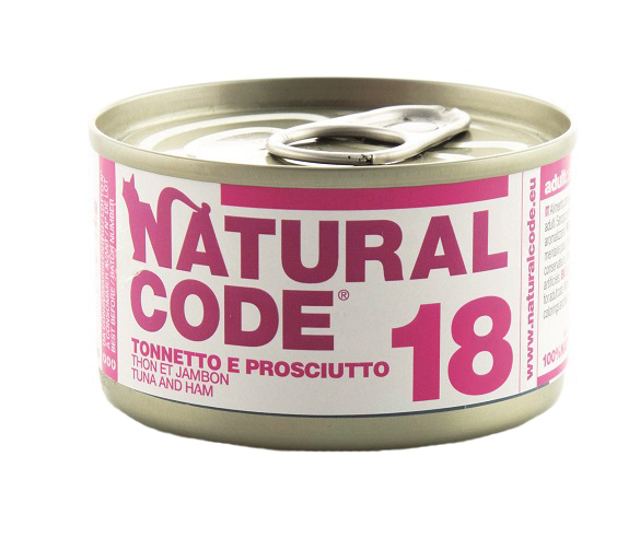 NATURAL CODE GATTO 18 SGOMBRO PROSCIUTTO 85GR (lattina)
