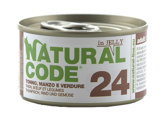 NATURAL CODE GATTO 24 JELLY TONNO MANZO VERDURE 85GR (lattina)