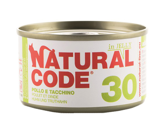 NATURAL CODE GATTO 30 JELLY POLLO TACCHINO 85GR (lattina)