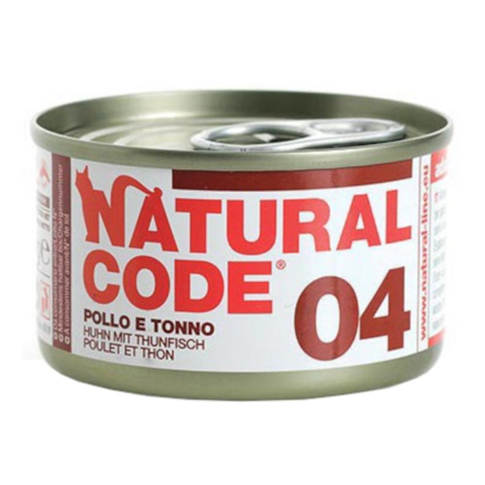 NATURAL CODE GATTO 04 POLLO TONNO 85GR (lattina)