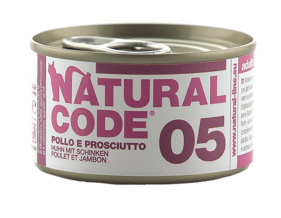 NATURAL CODE GATTO 05 POLLO PROSCIUTTO 85GR (lattina)
