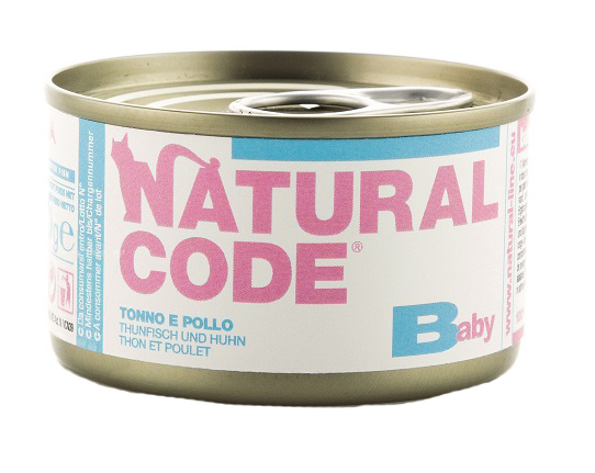 NATURAL CODE GATTO BABY TONNO POLLO 85GR (lattina) — confronto prezzi