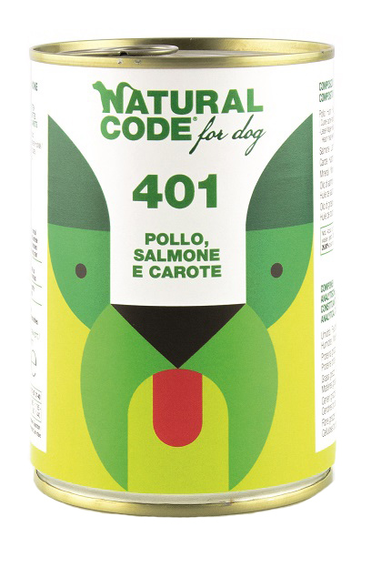 NATURAL CODE CANE 401 POLLO SALMONE CAROTE 400GR (lattina) — confronto prezzi