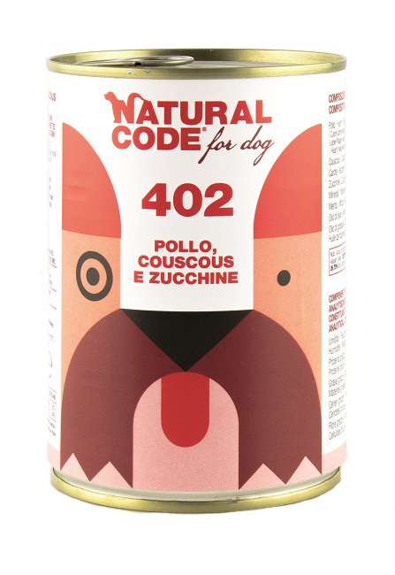 NATURAL CODE CANE 402 POLLO COUSCOUS ZUCCHINI 400GR (lattina) — confronto prezzi