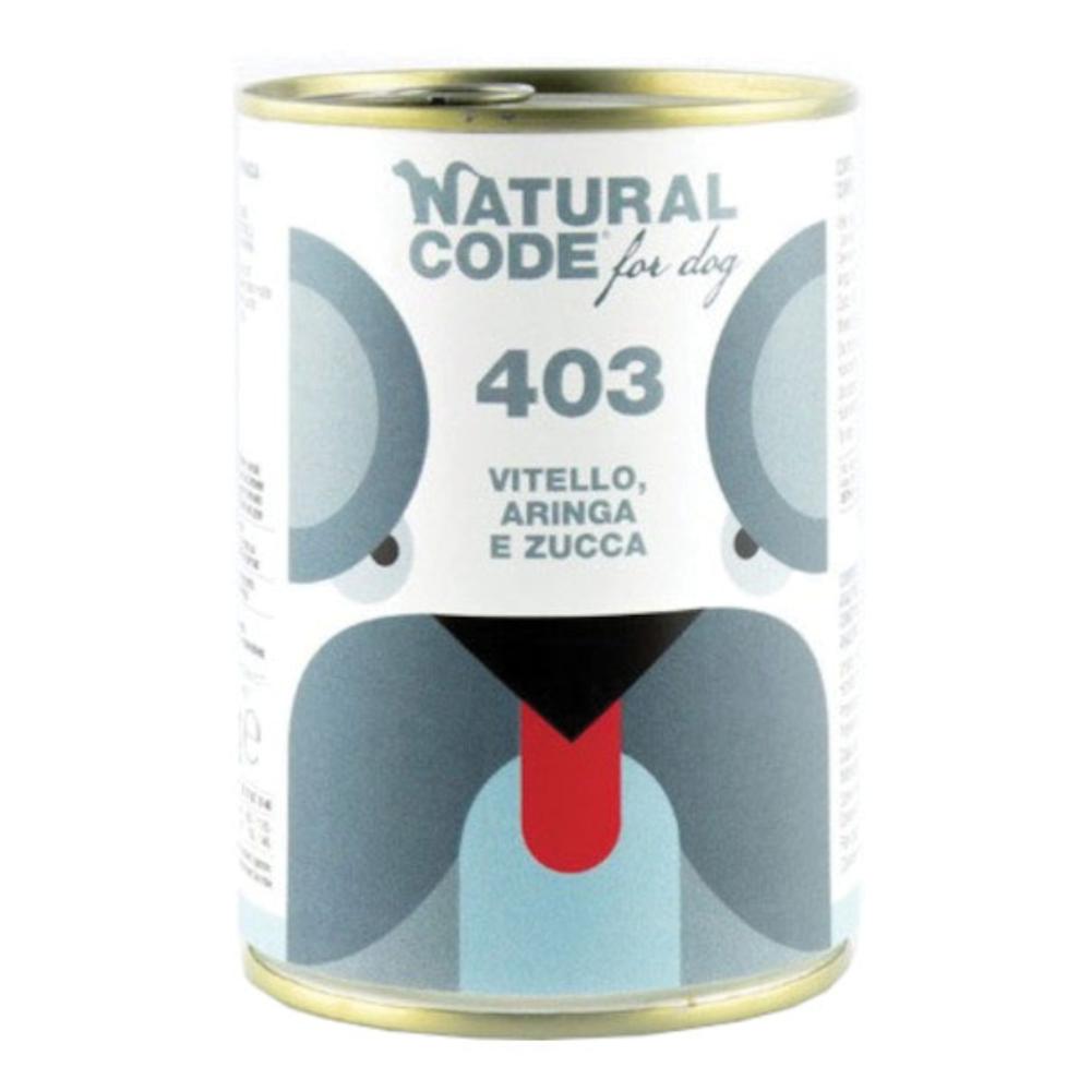 NATURAL CODE CANE 403 VITELLO ARINGA ZUCCA 400GR (lattina) — confronto prezzi