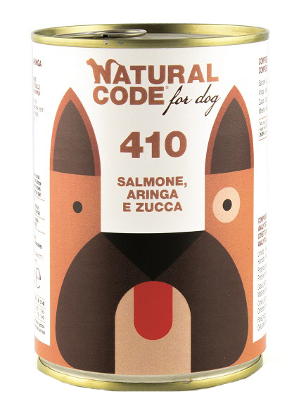 Natural code 410 for dog salmone aringa e zucca