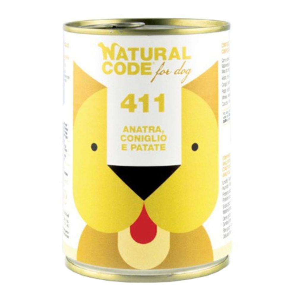 NATURAL CODE CANE 411 ANATRA CONIGLIO PATATE 400GR (lattina) — confronto prezzi