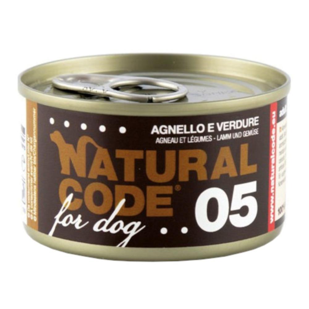 NATURAL CODE CANE 05 AGNELLO VERDURE 90GR (lattina)