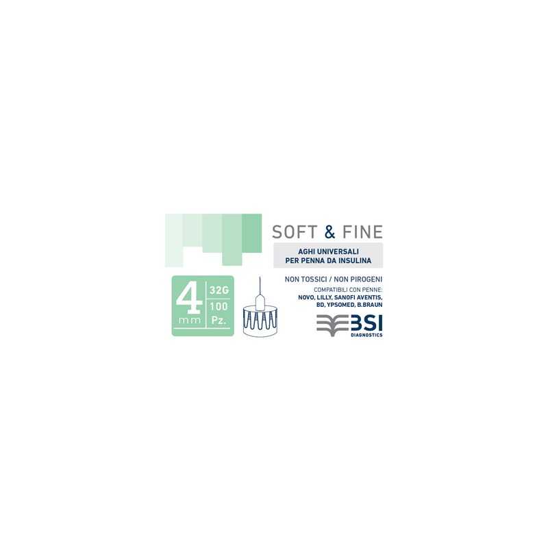 Ago per penna da insulina soft&fine 32 gauge 4 mm 100 pezzi