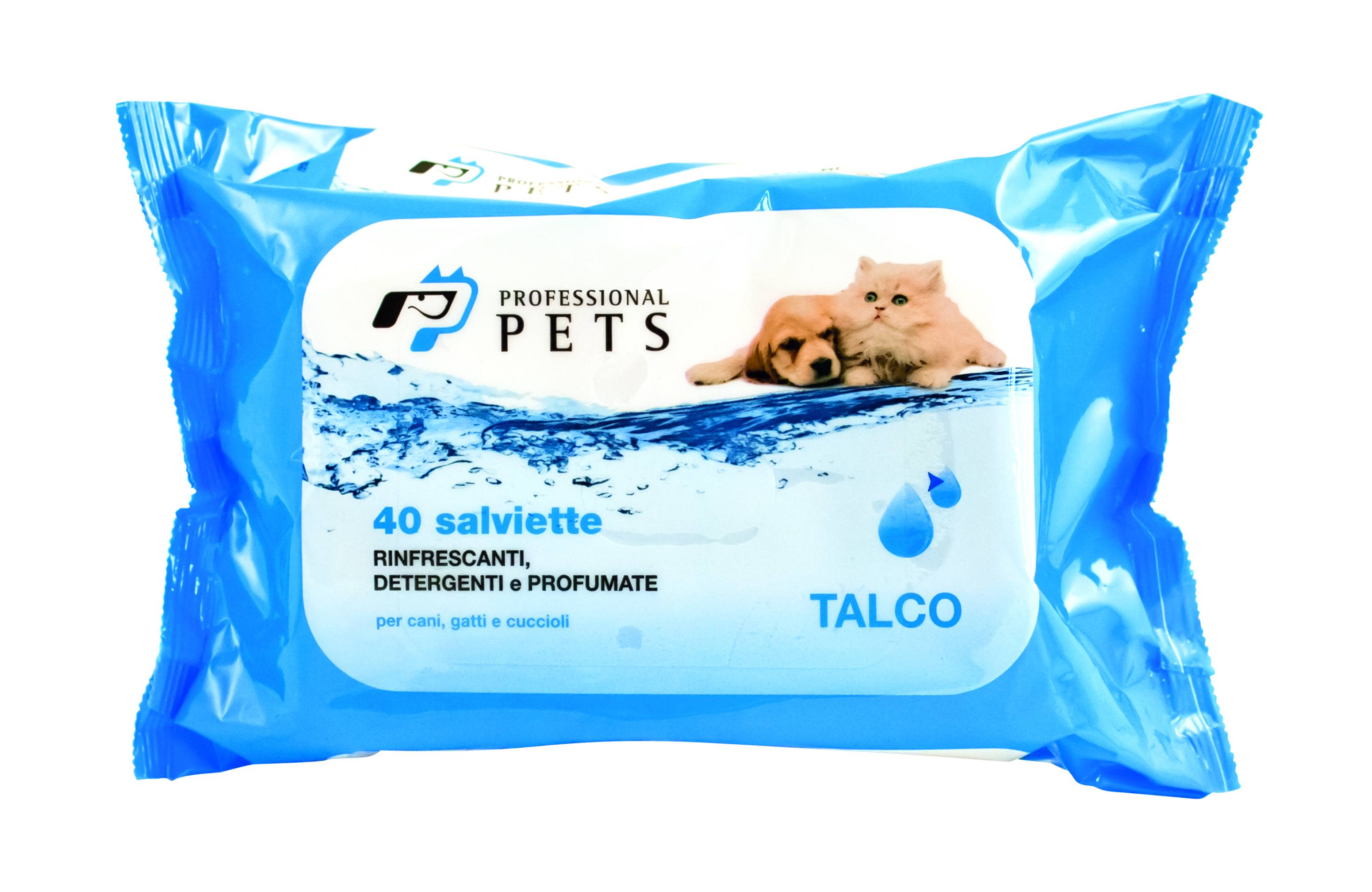 Professional Pets Salviette detergenti per Cani Gatti e Cuccioli al Talco 40 salviette — confronto prezzi