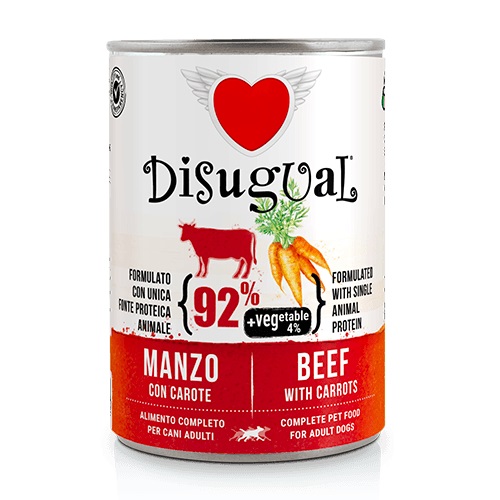 Disugual Cane Vegetable Adulto Manzo & Carote Lattina 400 Gr — confronto prezzi