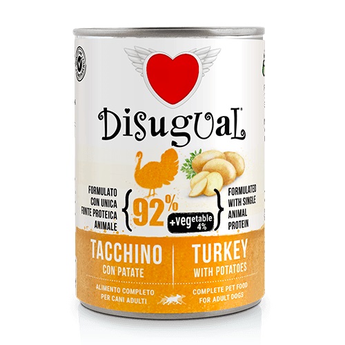 Disugual Cane Vegetable Adulto Tacchino & Patate Lattina 400 Gr — confronto prezzi