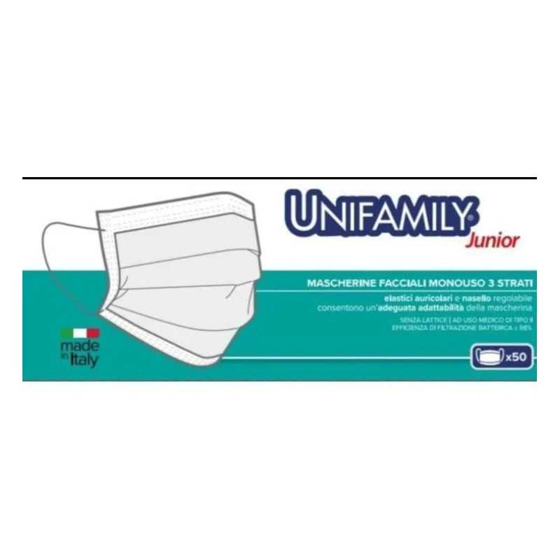 Unifamily mascherina chirurgica junior rosa 50 pezzi