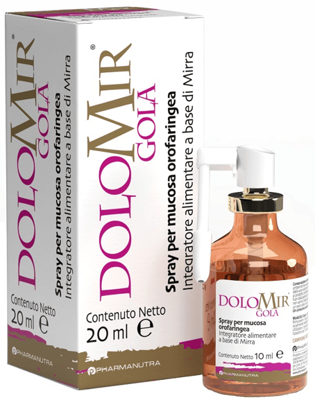 Dolomir Gola Spray 20 ml Sollievo Tosse e Irritazione della Gola