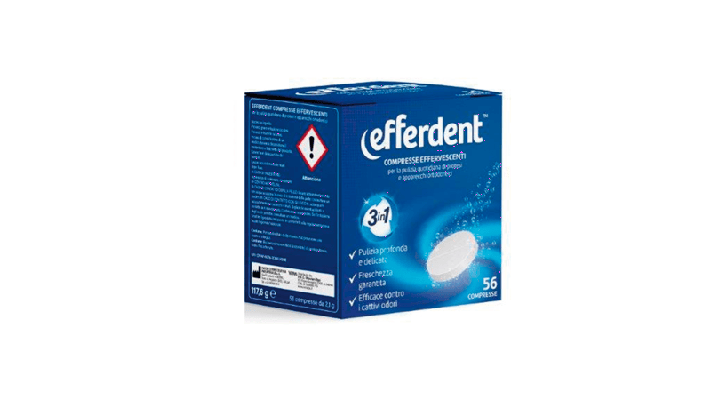 Efferdent Pulizia Protesi e Apparecchi Ortodontici 56 Compresse Effervescenti