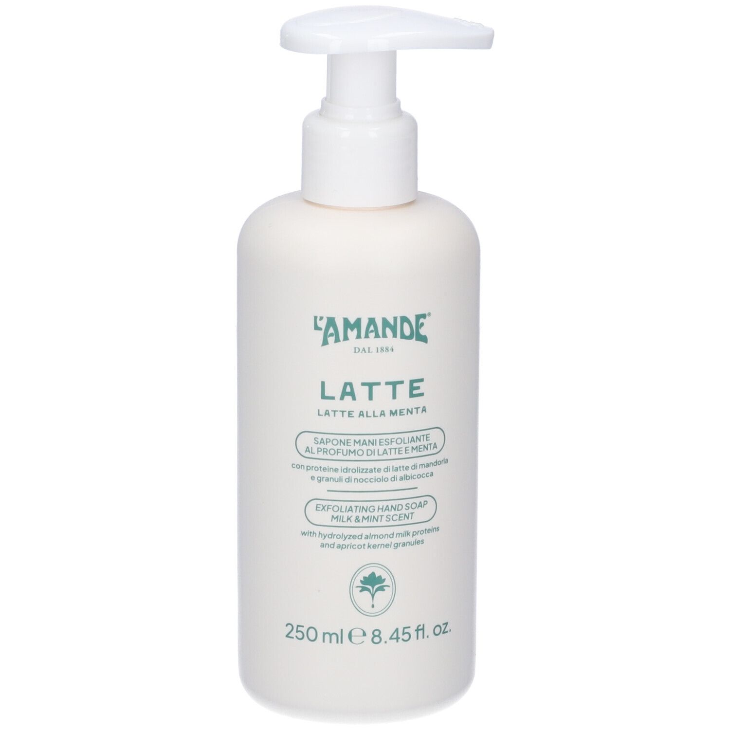 L'Amande Latte e Menta sapone mani esfoliante, 250 ml