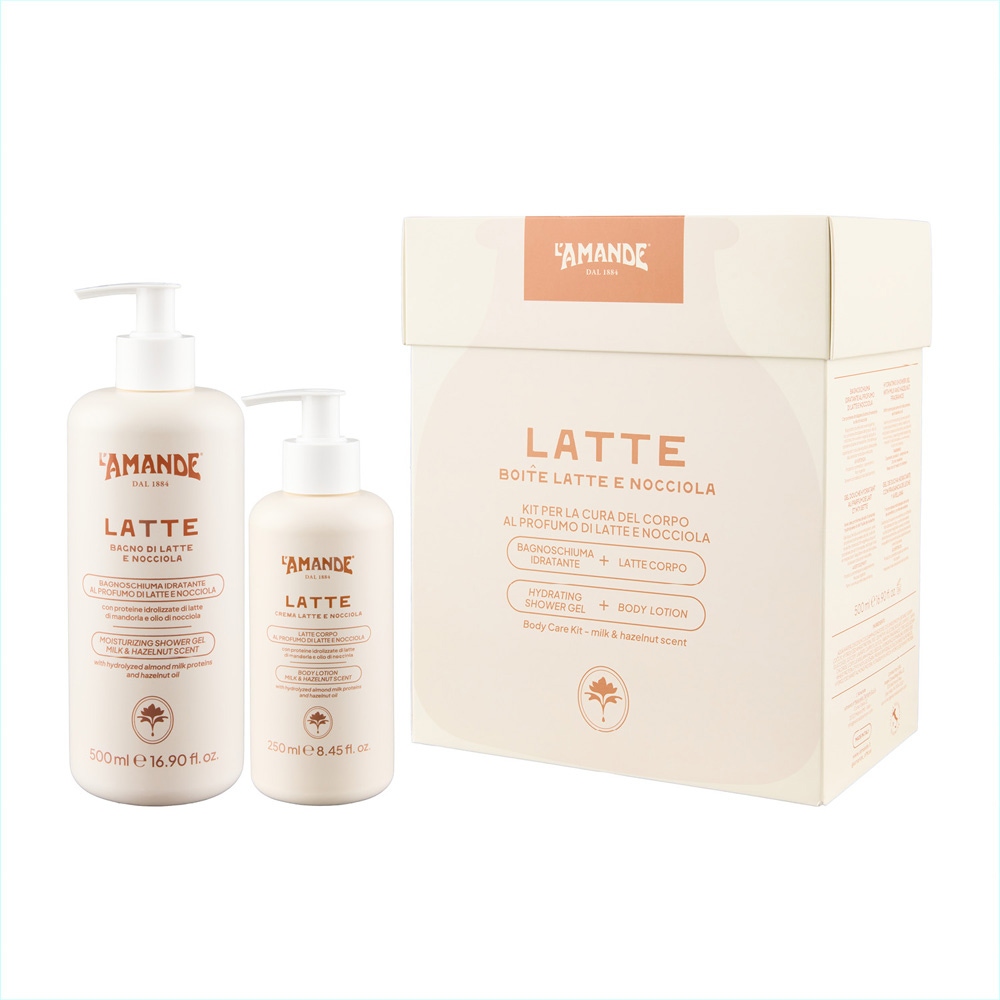 L'Amande Latte e Nocciola Kit Cofanetto Bagnoschiuma 500ml + Latte corpo 250 ml — confronto prezzi