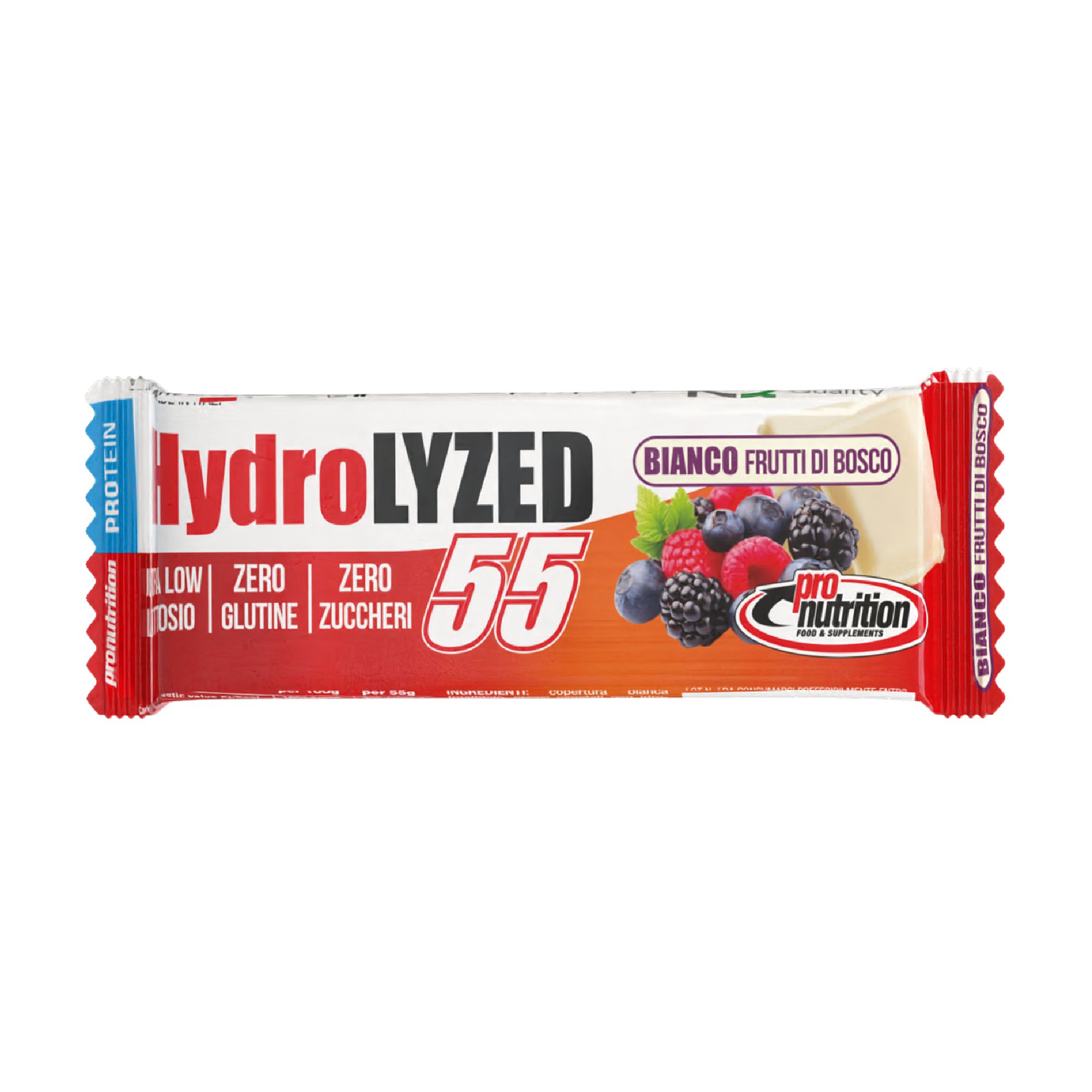 ProNutrition Hydrolized Bar 50% Bianco Frutti di Bosco | Barretta Proteica Idrolizzata Zero Zuccheri | 55 g — confronto prezzi
