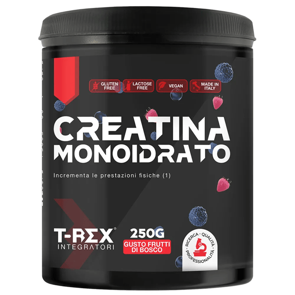 T-Rex Creatina Monoidrato Integratore Gusto Frutti di Bosco 250g