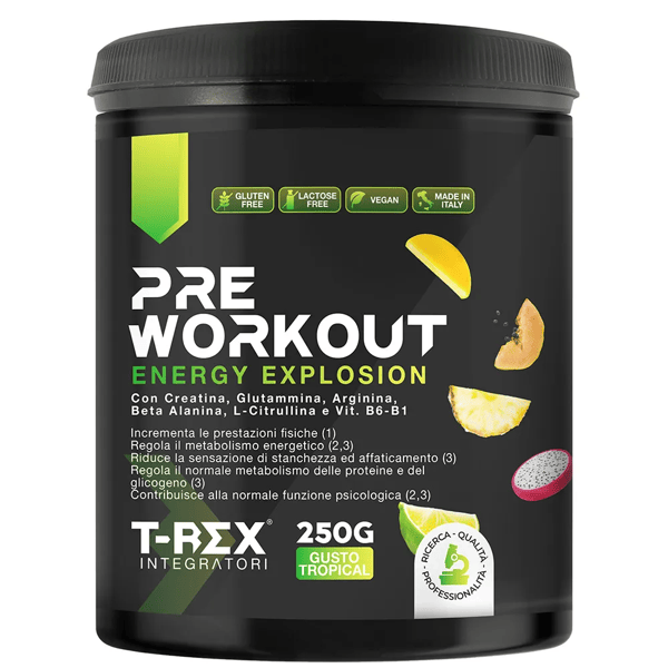 T-Rex Integratore Pre Workout Tropical Polvere 250g