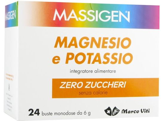 Massigen magnesio potassio senza zucchero 24 bustine