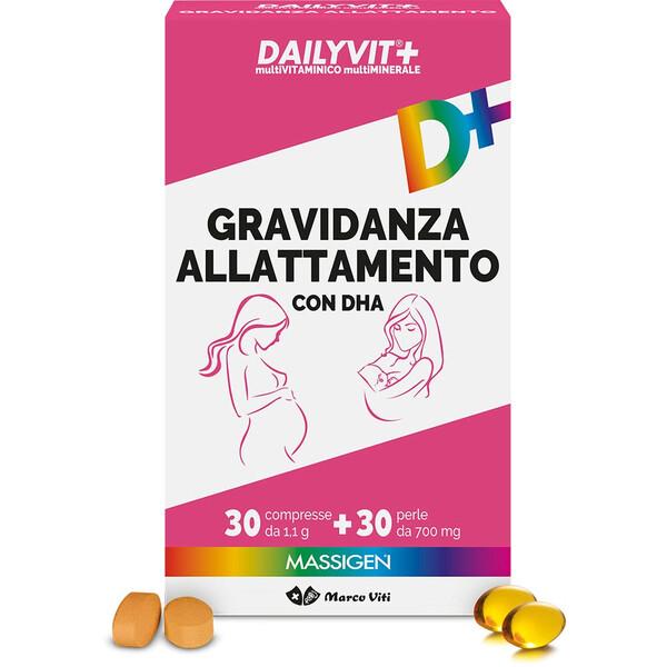 Massigen Dailyvit Integratore Gravidanza e Allattamento 30 Perle + 30 Compresse