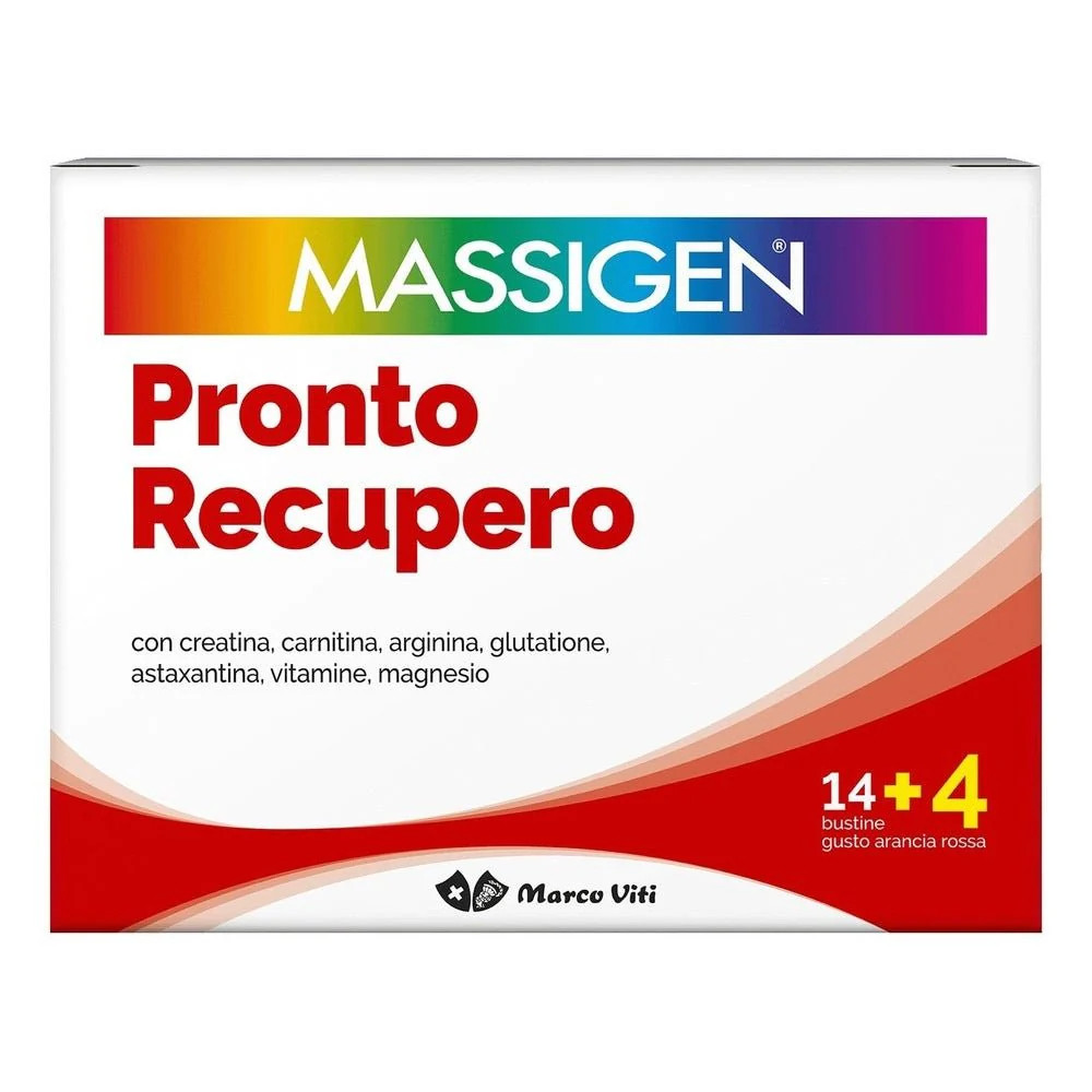 Massigen Linea Sali Minerali Pronto Recupero Integratore 14 + 4 Buste Arancia Rossa PROMO