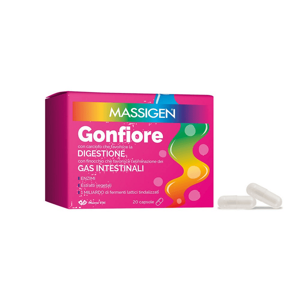 Massigen Gonfiore Integratore Per Eliminare Gas Intestinali 20 Capsule