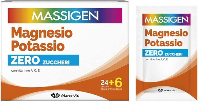 Massigen magnesio potassio zero zucchero 24 bustine + 6 bustine
