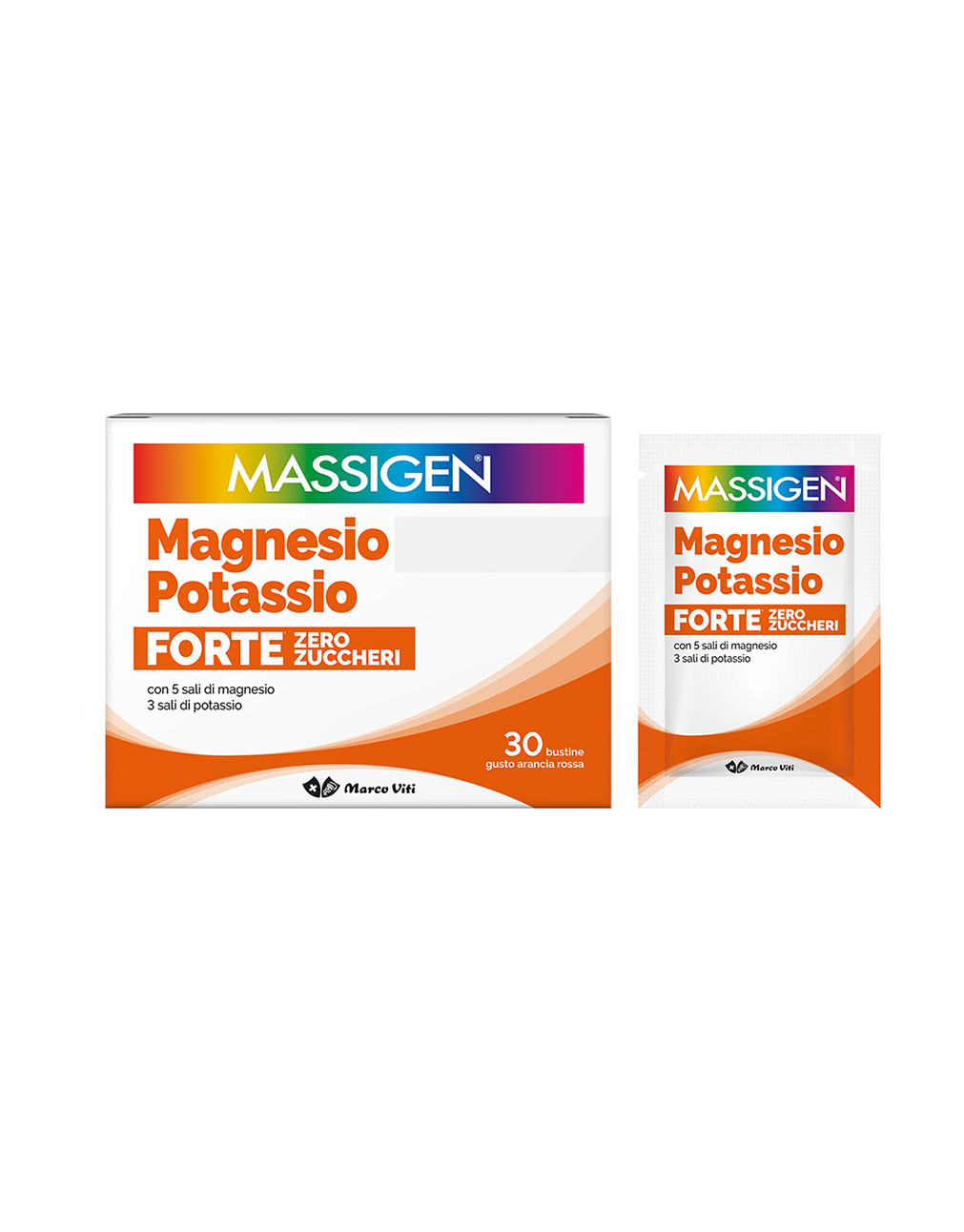 Massigen Magnesio E Potassio Forte Senza Zuccheri 24 Bustine + 6 Bustine Omaggio
